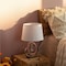 Quickway Imports 16-in. Ceramic Table Lamp, w/Silver and Pink Circular Stand and White Cotton Lampshade, 2PK QI004587.2 - alternate 4